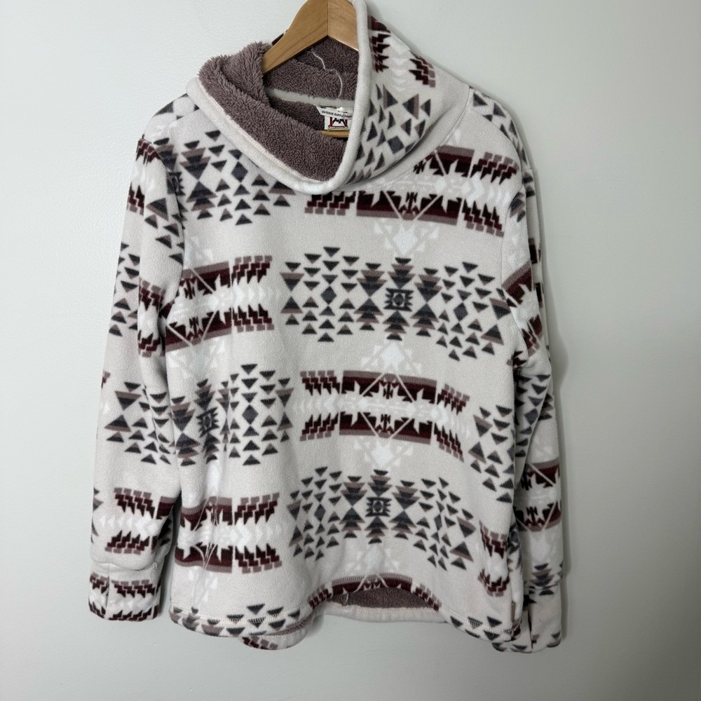 Avalanche Women's Large Cowl Neck Thunderbird Fleece Sherpa Lined Pullover Mauve